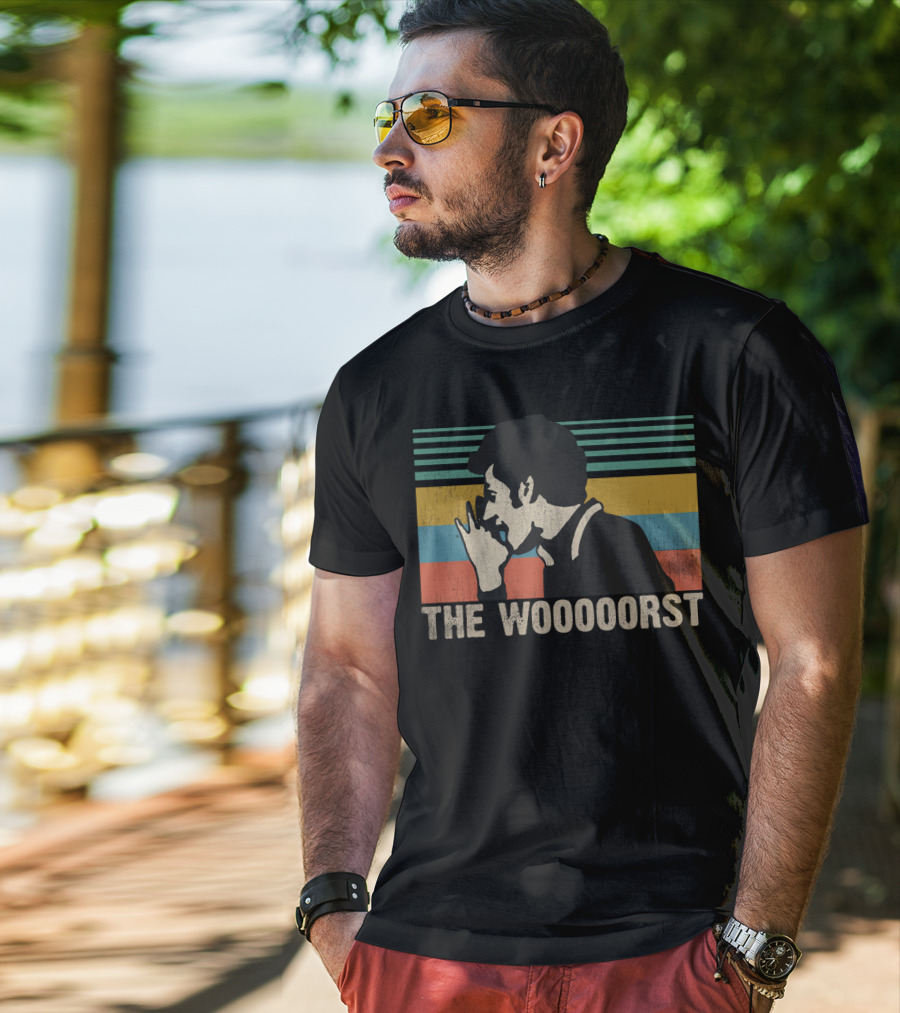 The Wooooorst Jean Ralphio Vintage Style Parks And Recreation Retro Stripes T-Shirt