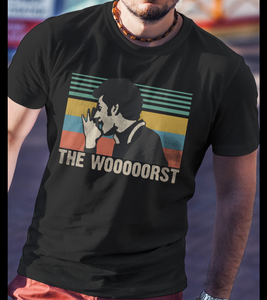 The Wooooorst Jean Ralphio Vintage Style Parks And Recreation Retro Stripes T-Shirt