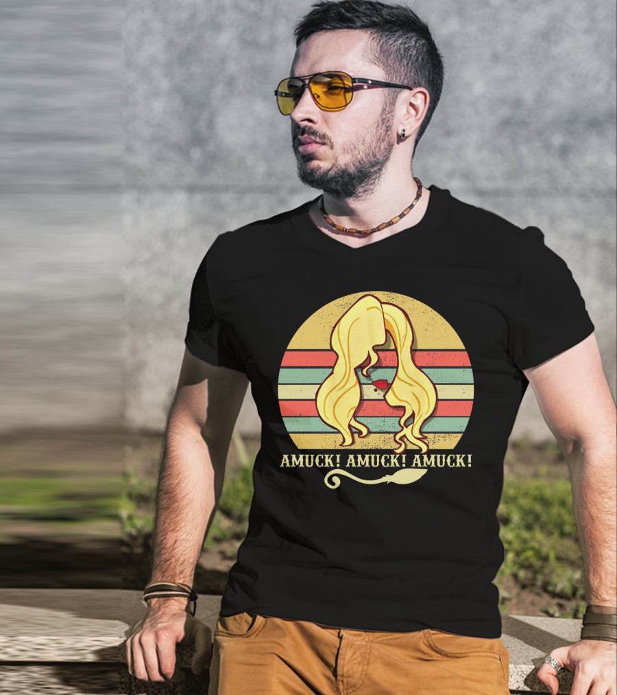 Amuck Amuck Amuck Vintage Sunset Sarah Sanderson Hocus Pocus Witch Silhouette T-Shirt