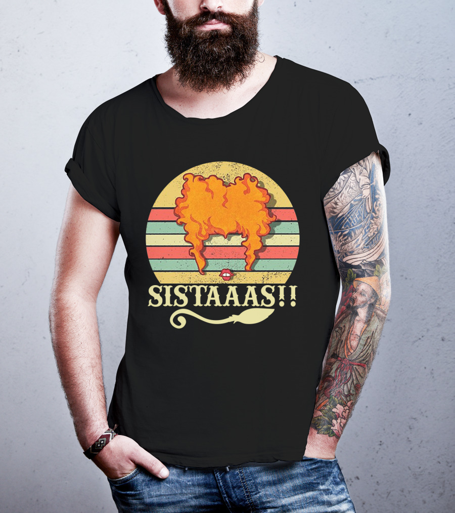 Sistaaaas Winifred Sanderson Sunset Hair Hocus Pocus Vintage Stripes T-Shirt