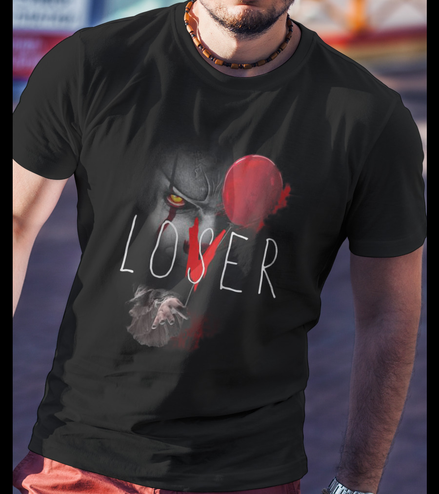 Loser Pennywise It Horror Clown Red Balloon Halloween Fans T-Shirt