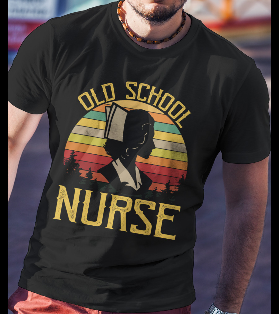 Old School Nurse Vintage Sunset T-Shirt