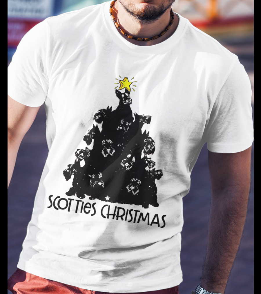 Scotties Christmas Tree With Star T-Shirt