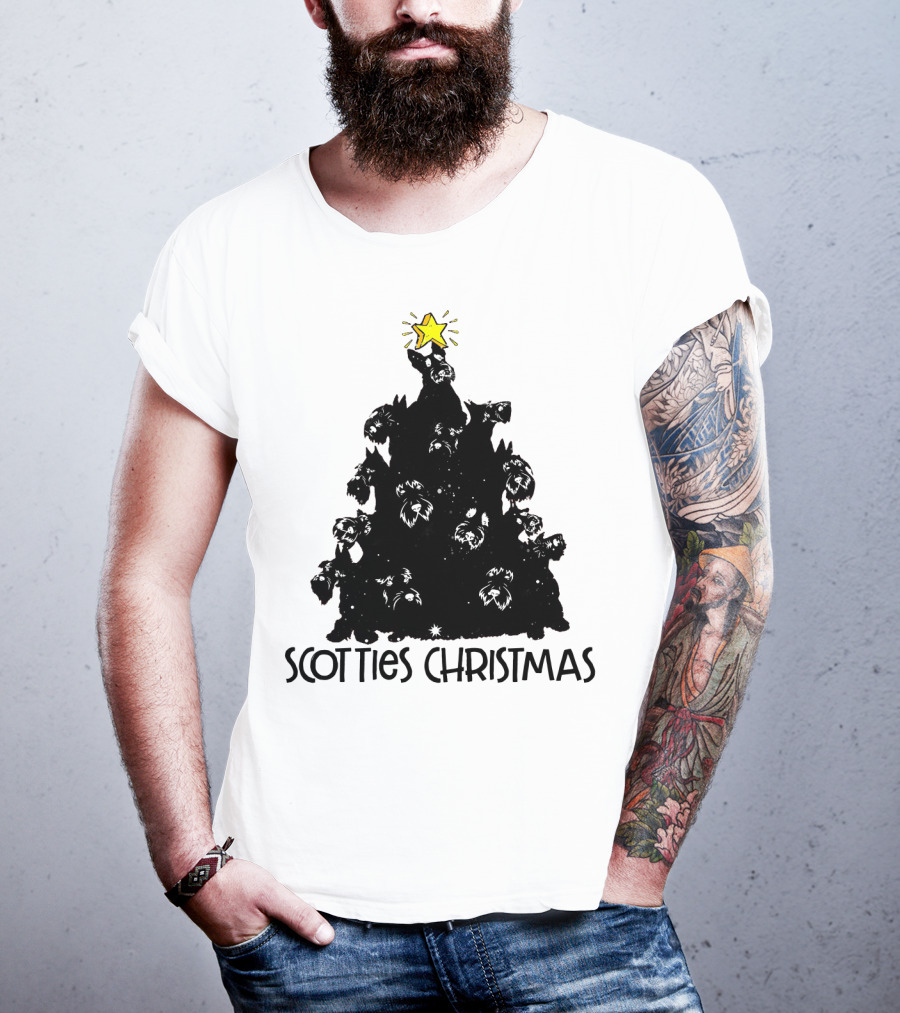 Scotties Christmas Tree With Star T-Shirt