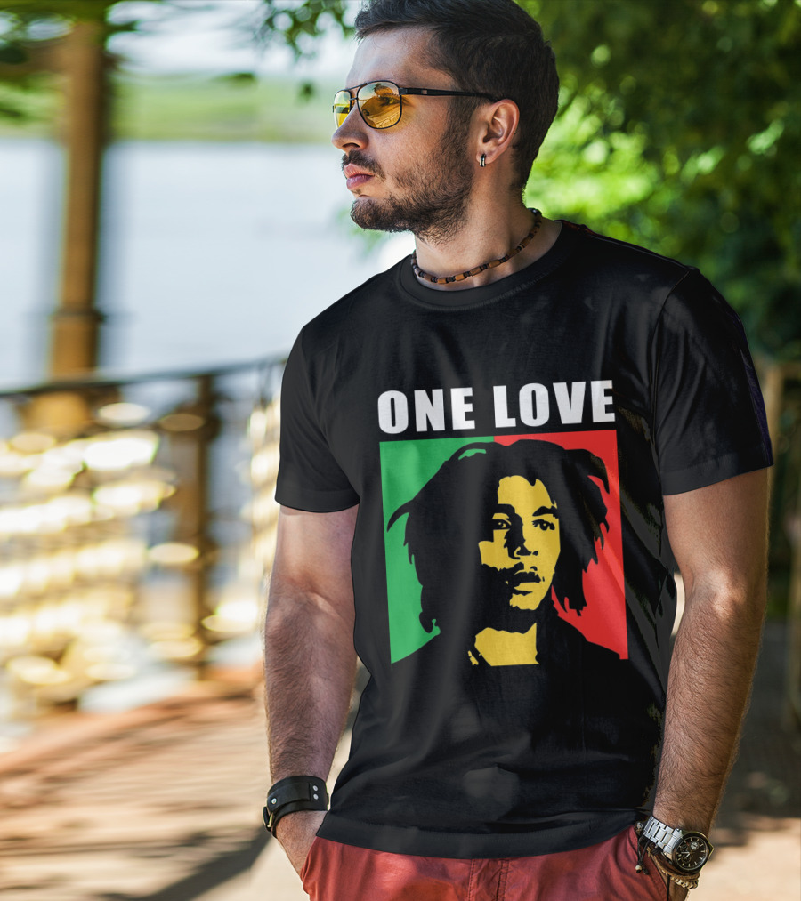 One Love Bob Marley Rasta Colors T-Shirt