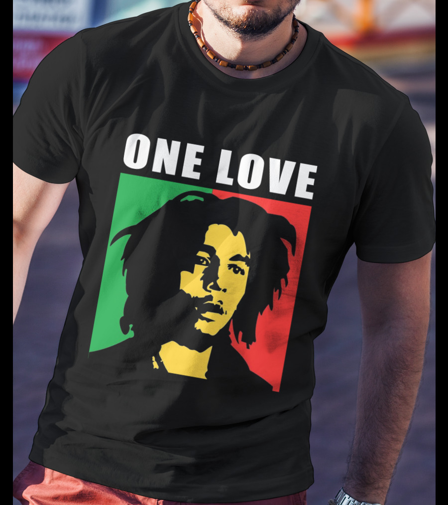 One Love Bob Marley Rasta Colors T-Shirt
