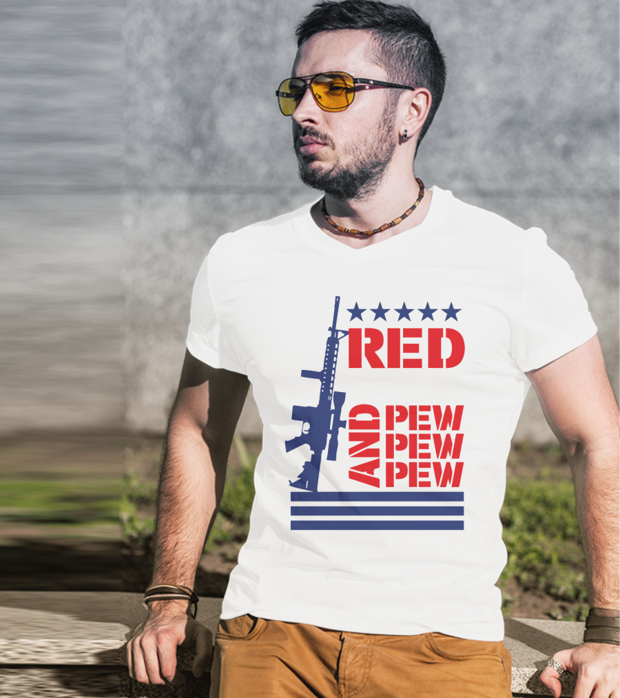 Red And Pew Pew Pew T-Shirt