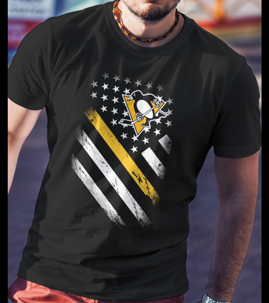 Pittsburgh Penguins American Flag Fan T-Shirt