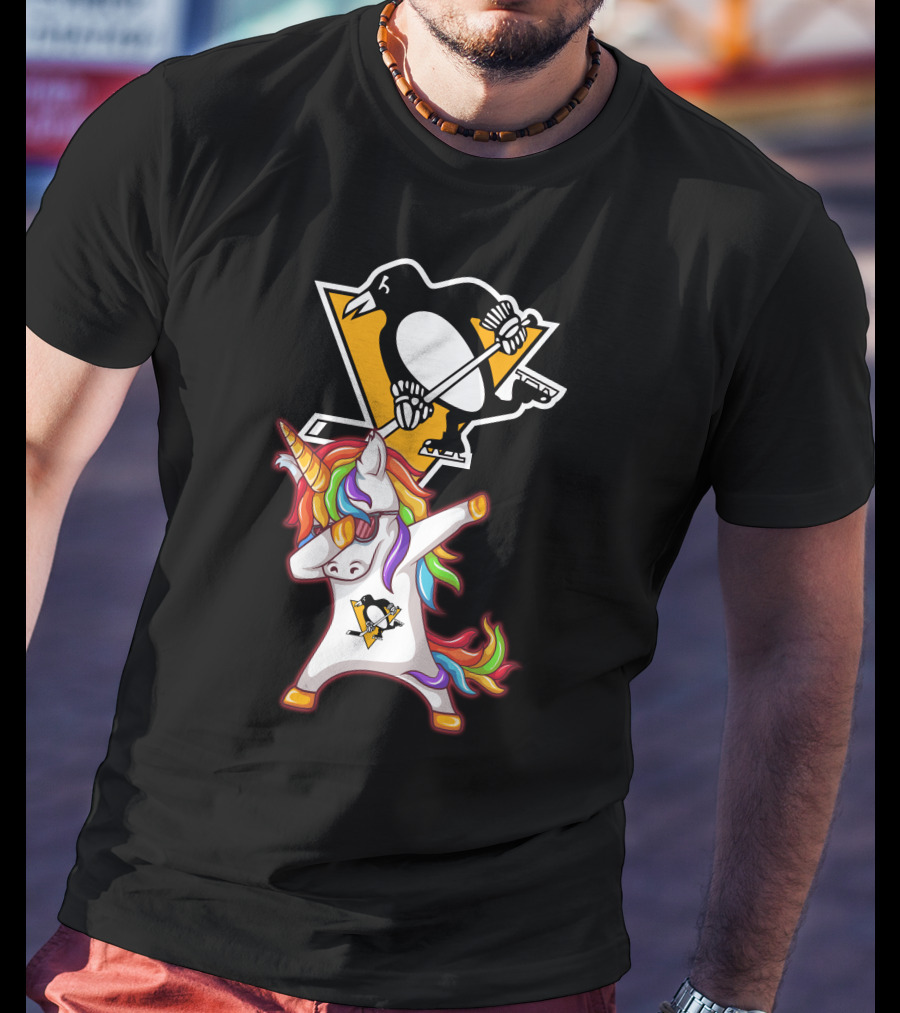 Unicorn Dabbing Penguins Pittsburgh Hockey T-Shirt