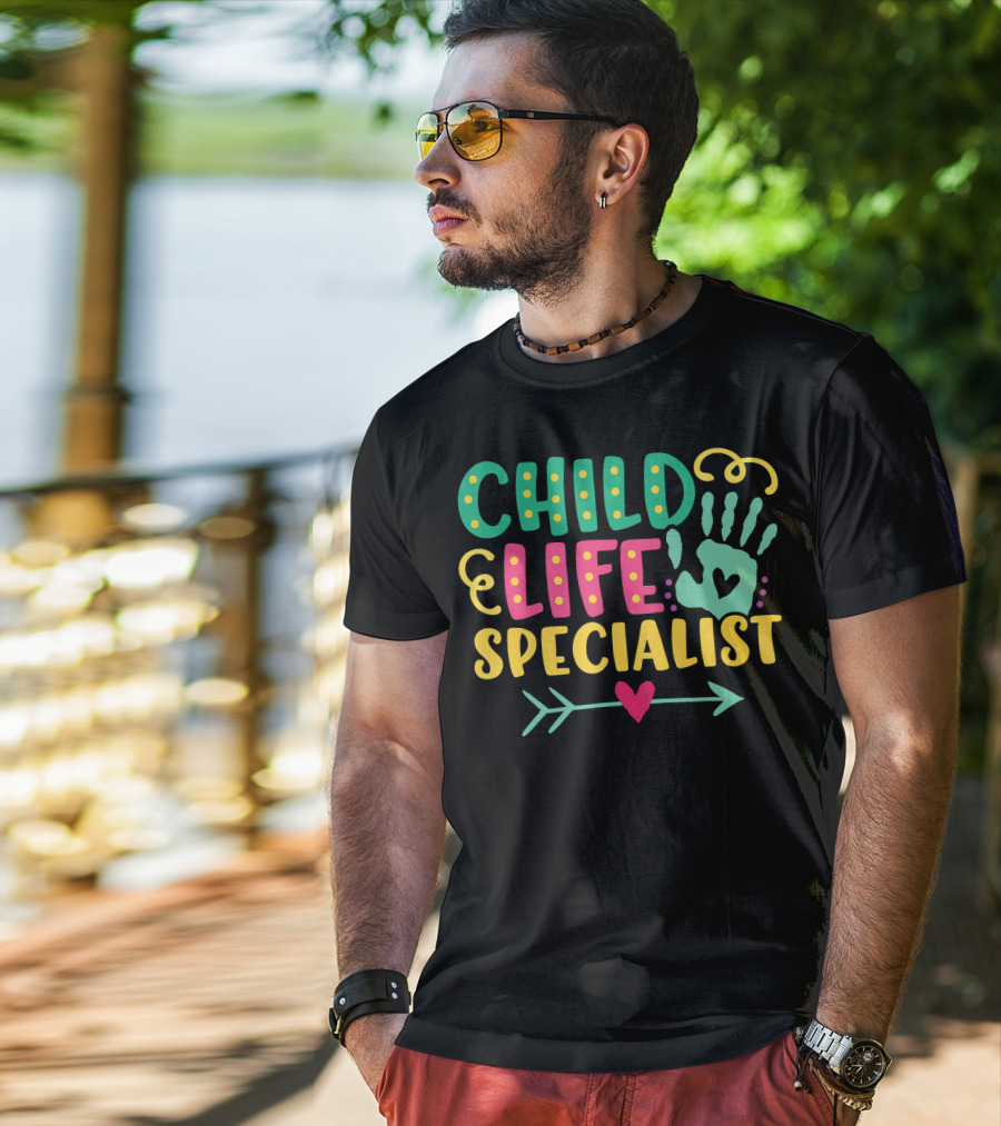 Child Life Specialist Pediatric Hospital Care Heart Arrow T-Shirt