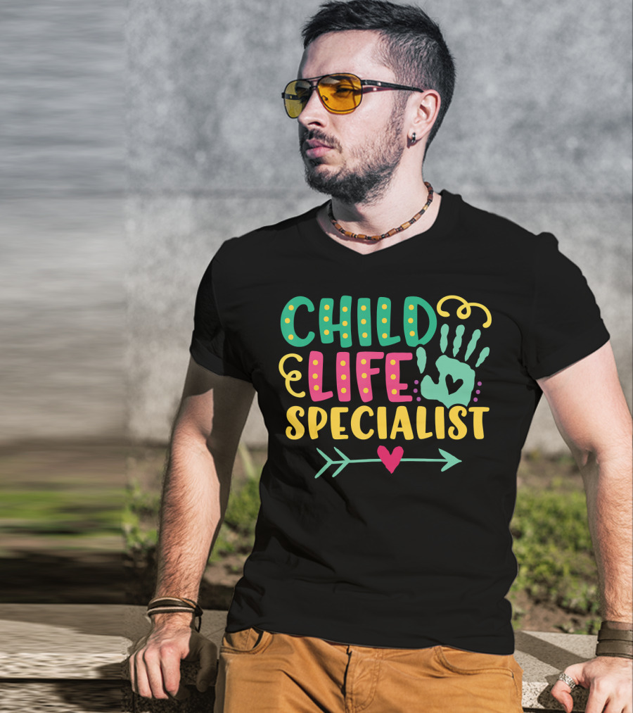 Child Life Specialist Pediatric Hospital Care Heart Arrow T-Shirt