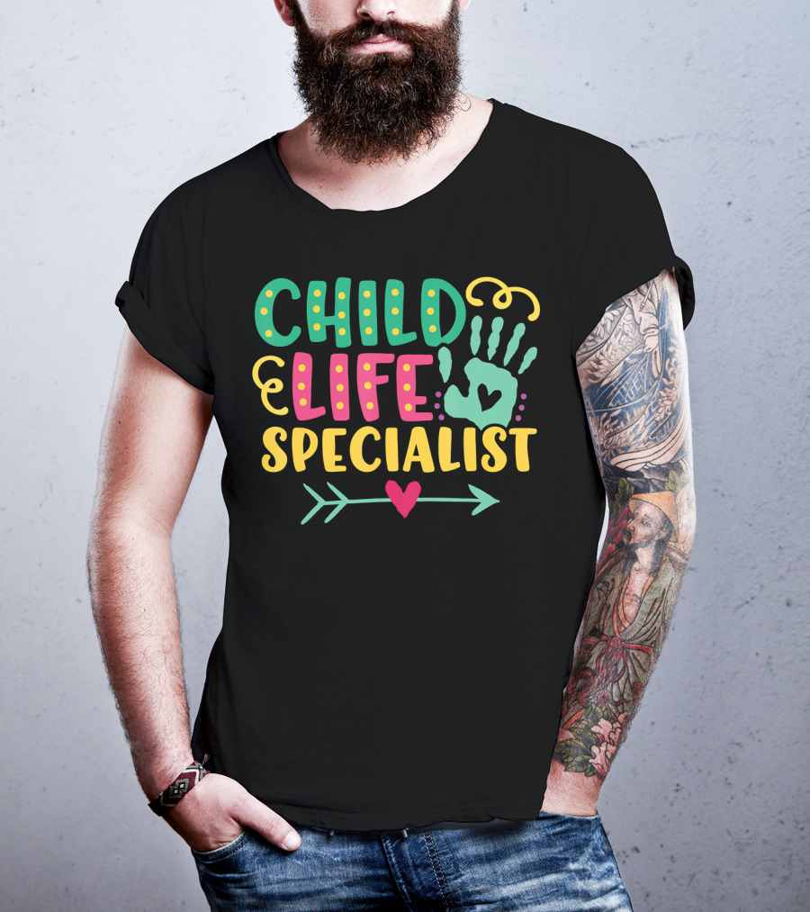 Child Life Specialist Pediatric Hospital Care Heart Arrow T-Shirt