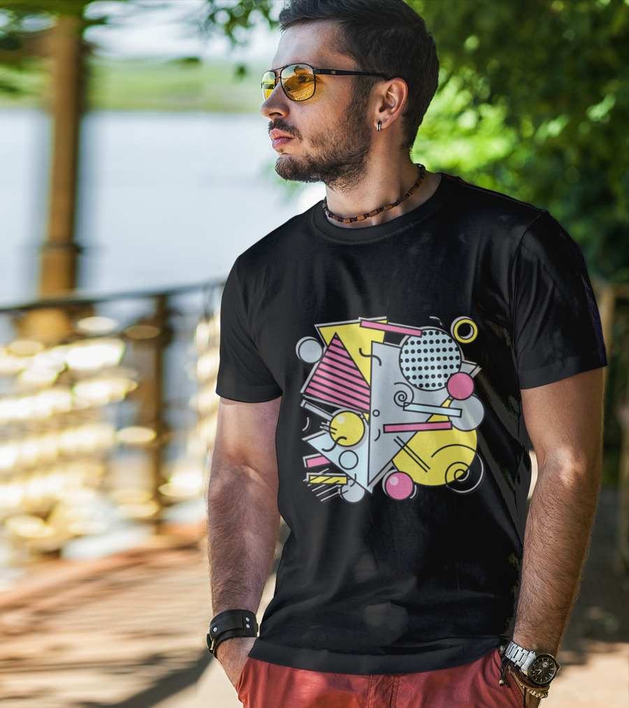 80s Memphis Geometric Abstract Shapes T-Shirt