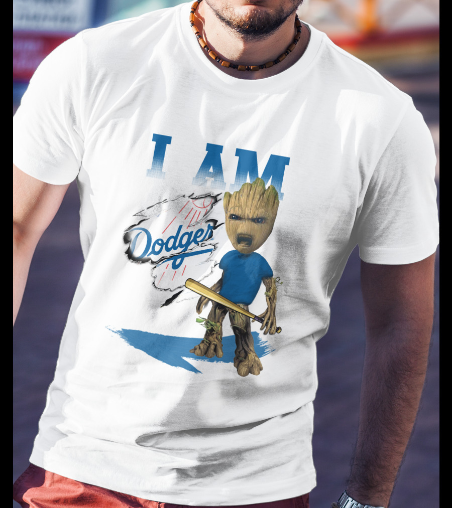 I Am Groot Dodgers Baseball T-Shirt