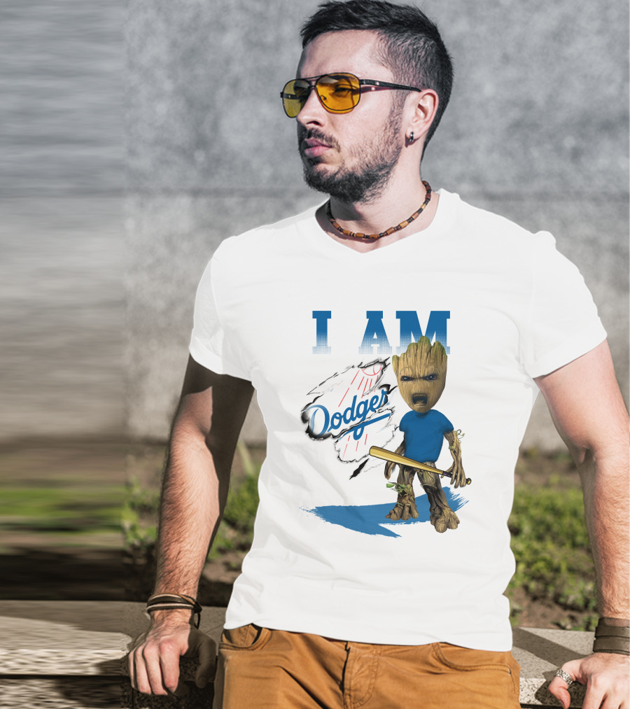 I Am Groot Dodgers Baseball T-Shirt