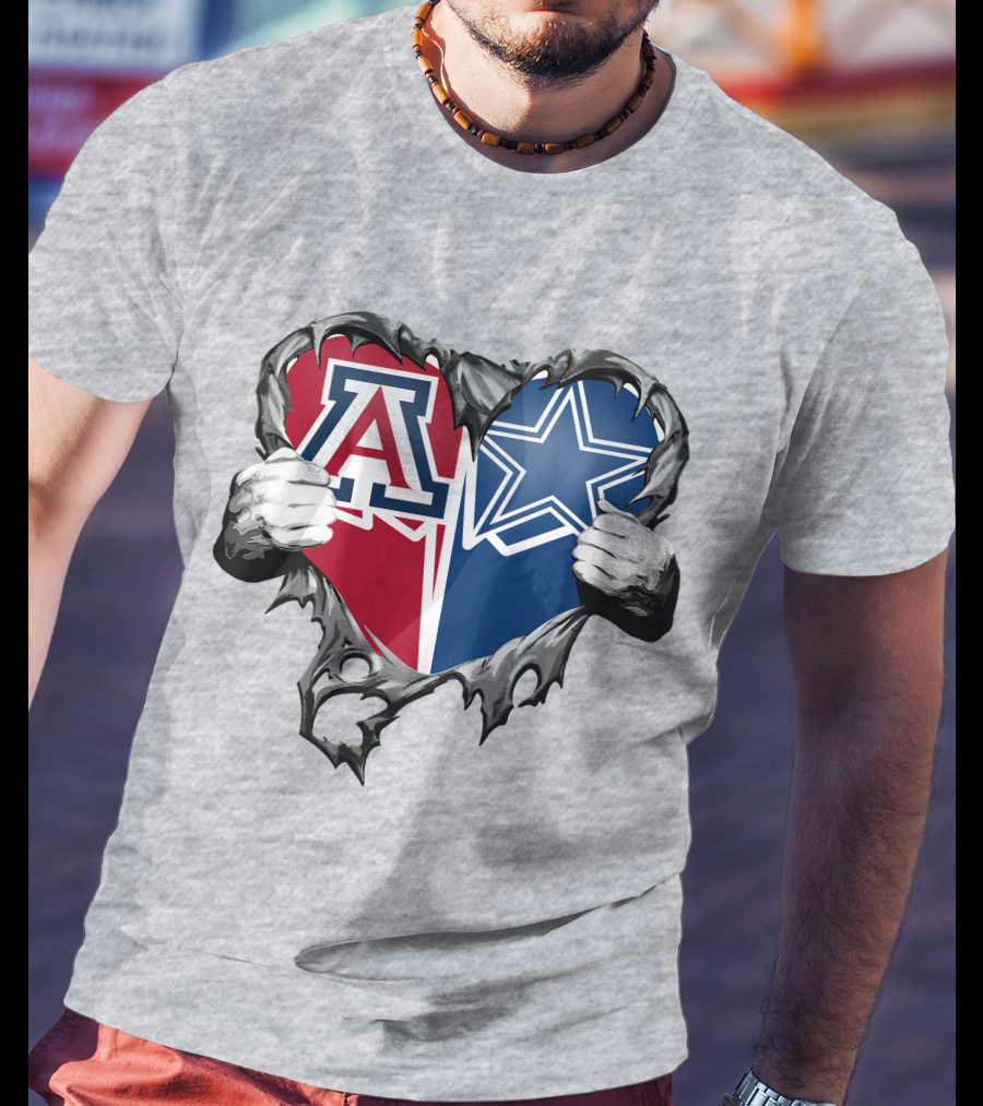 Cowboys And Arizona Wildcats Heart T-Shirt