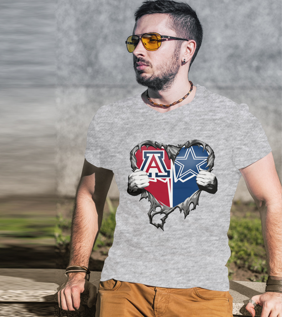 Cowboys And Arizona Wildcats Heart T-Shirt