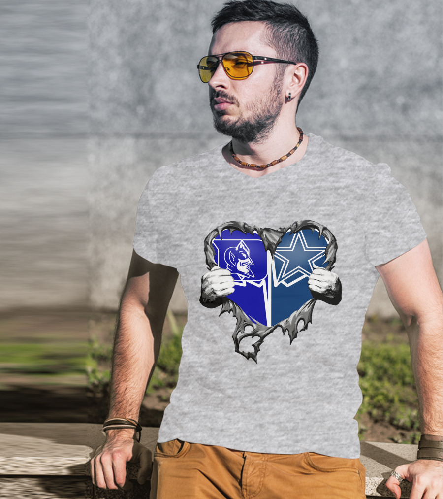 Cowboys Duke Blue Devil Heart T-Shirt