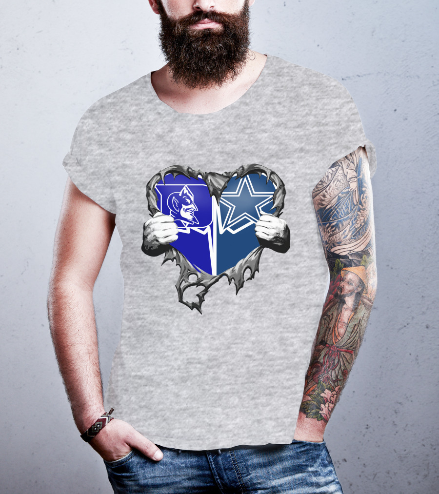 Cowboys Duke Blue Devil Heart T-Shirt