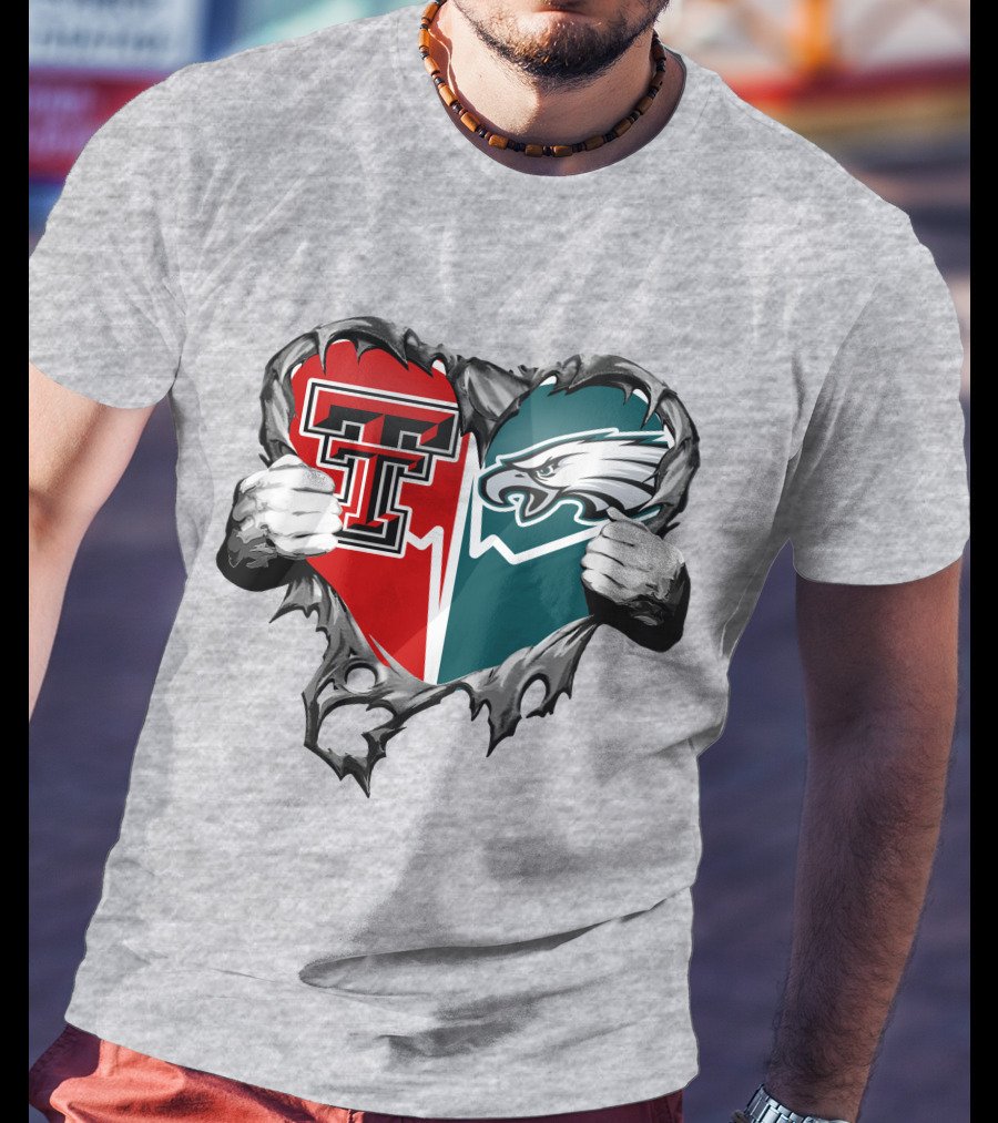 Texas Tech And Eagles Heart T-Shirt