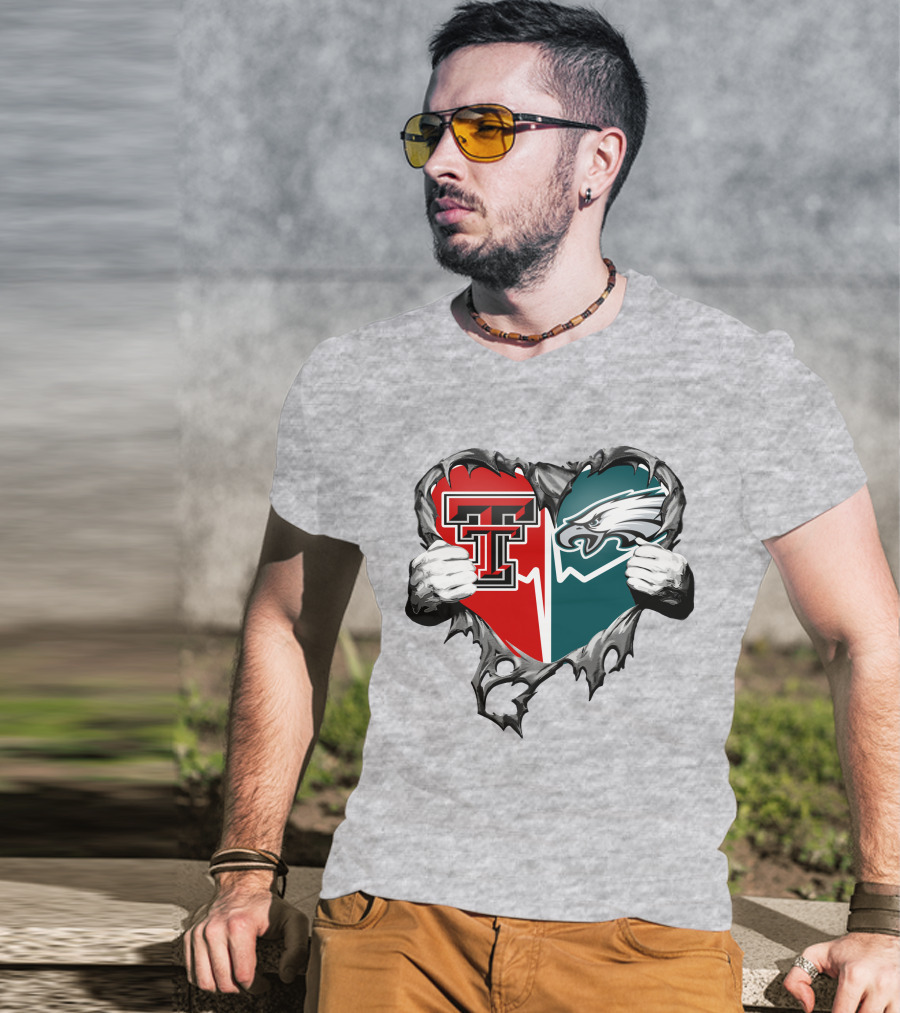 Texas Tech And Eagles Heart T-Shirt