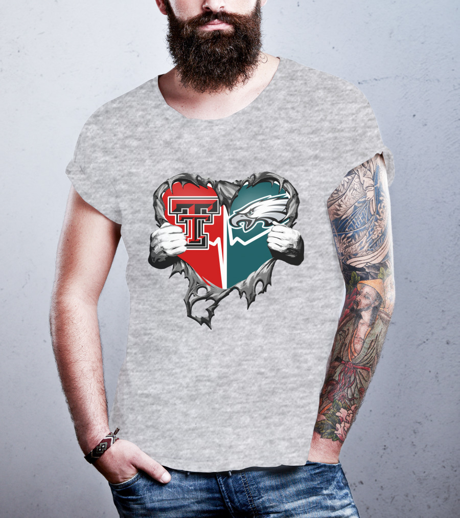 Texas Tech And Eagles Heart T-Shirt