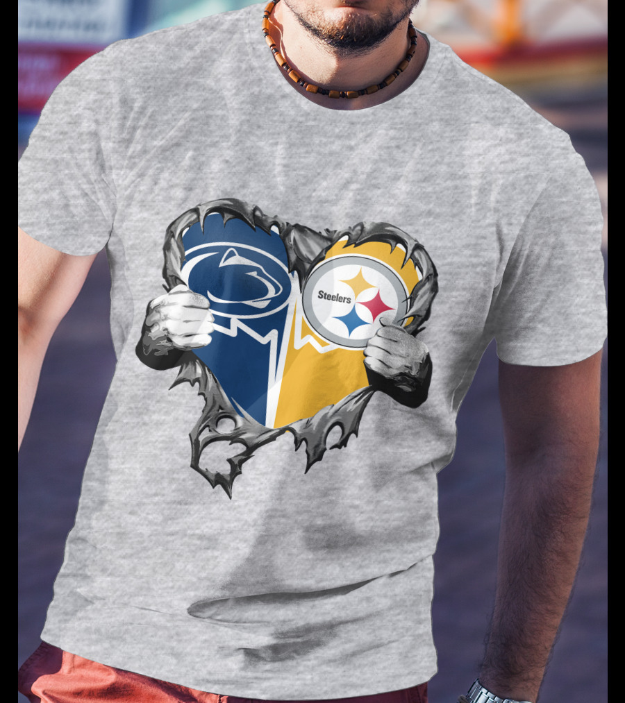 Steelers And Penn State Heart T-Shirt