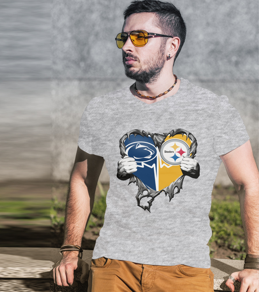 Steelers And Penn State Heart T-Shirt