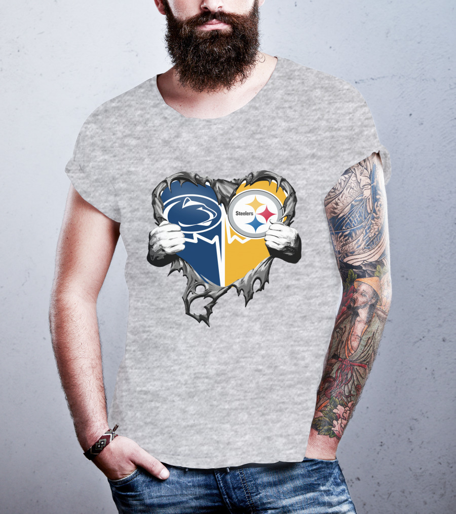 Steelers And Penn State Heart T-Shirt