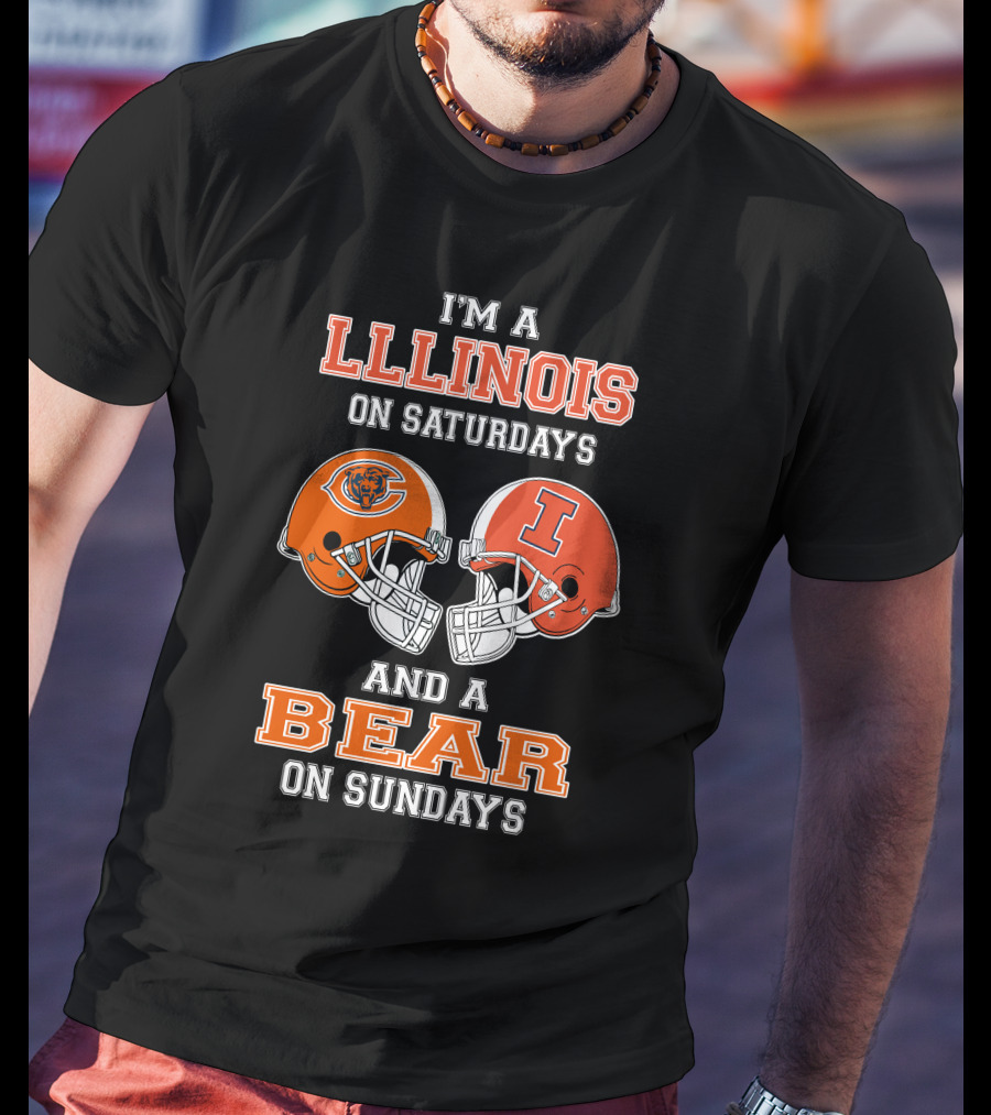 Illinois Saturdays Bears Sundays Football Fan Pride T-Shirt