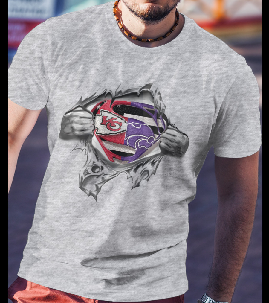 Chiefs Wildcats Superman Logo Mashup T-Shirt
