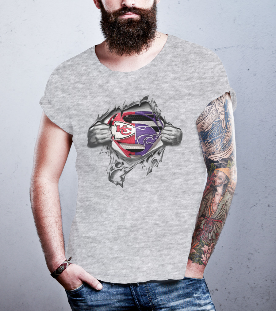 Chiefs Wildcats Superman Logo Mashup T-Shirt