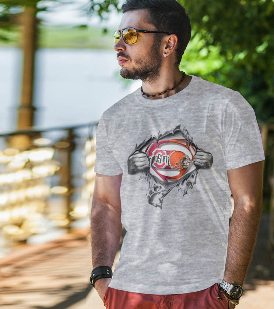 Ohio State Buckeyes Cleveland Browns Superman T-Shirt