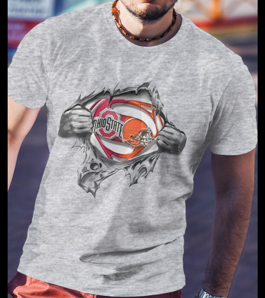 Ohio State Buckeyes Cleveland Browns Superman T-Shirt