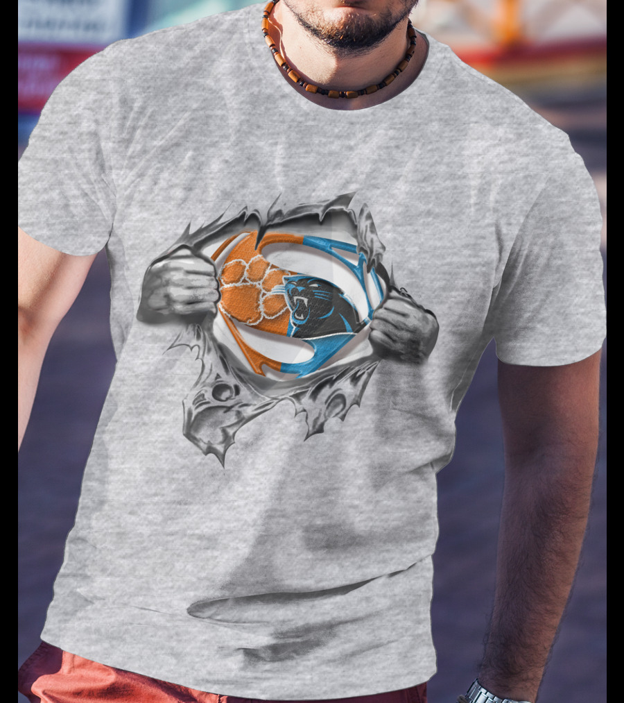 Panthers CLEMSON Superman Logo Rip T-Shirt
