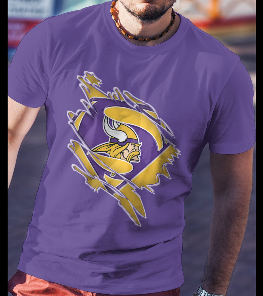 Minnesota Vikings Superman Logo Fusion T-Shirt