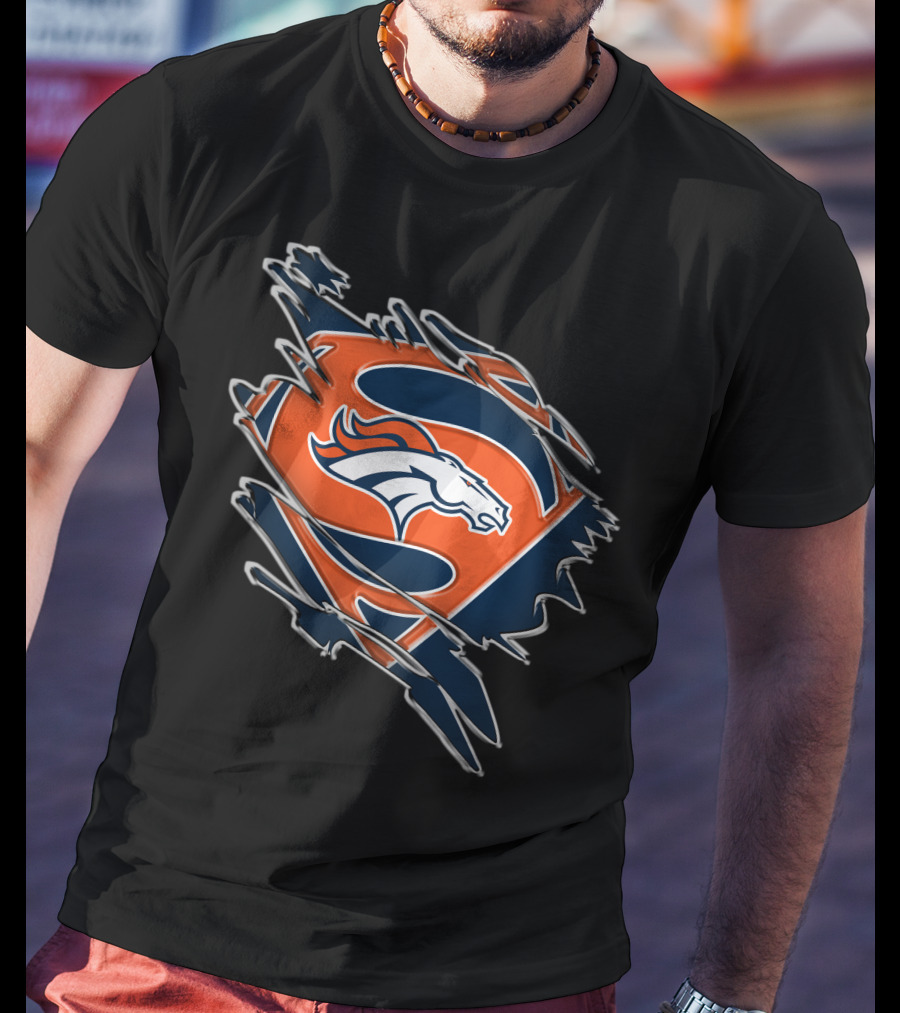 Denver Broncos Superman Logo Fusion T-Shirt
