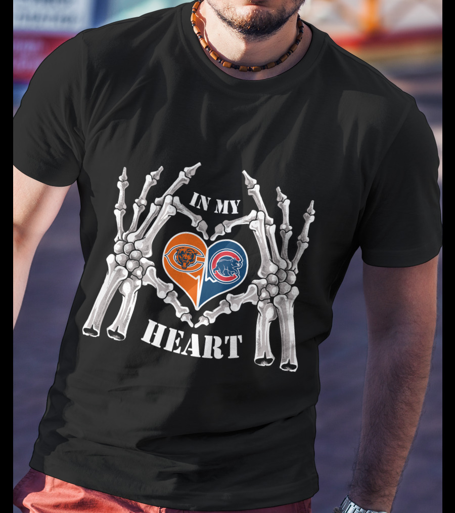 In My Heart Bears Cubs Skeleton Hands T-Shirt