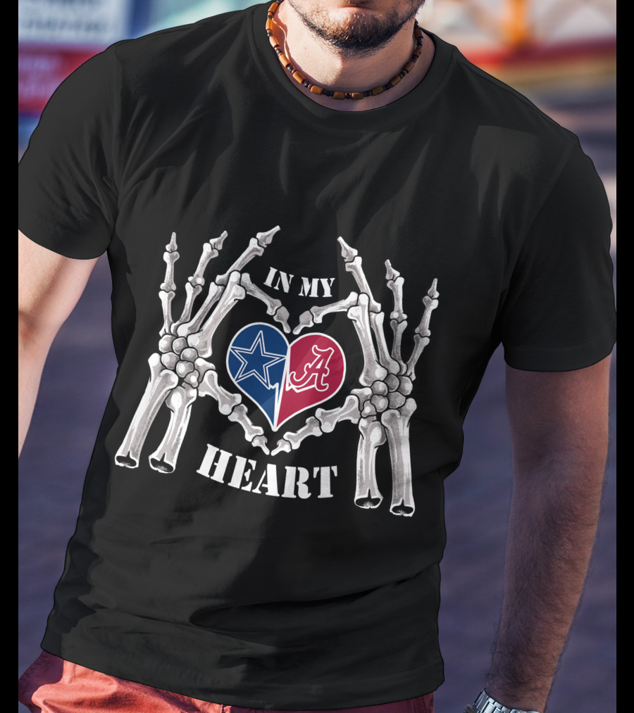 In My Heart Cowboys Alabama Skeleton Hands T-Shirt