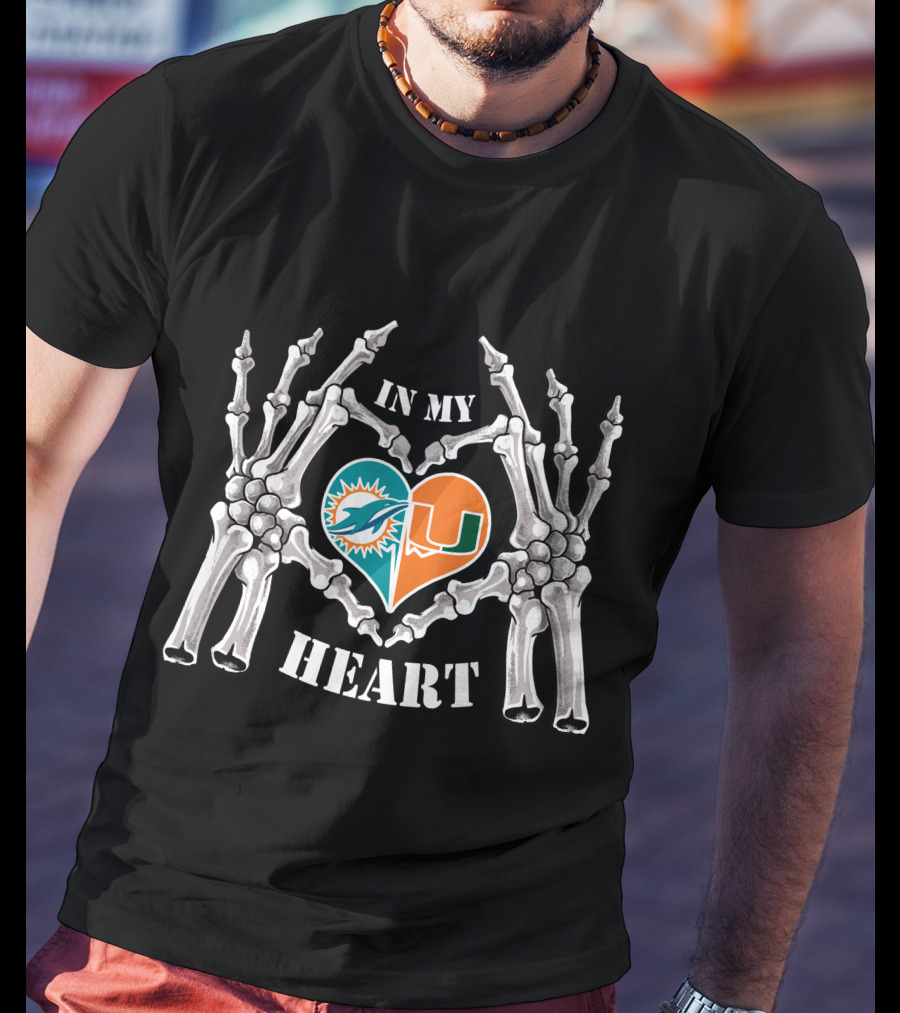 In My Heart Dolphins Hurricanes Skeleton Hands T-Shirt