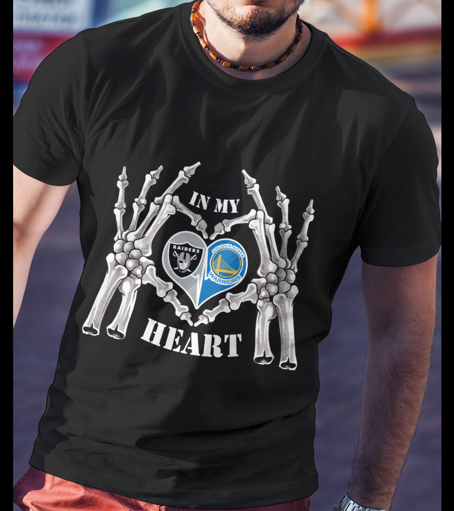In My Heart Raiders Golden State Warriors T-Shirt