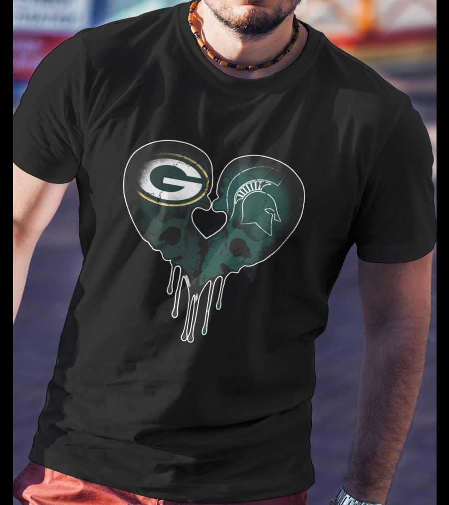 Packers Michigan State Love Heart T-Shirt