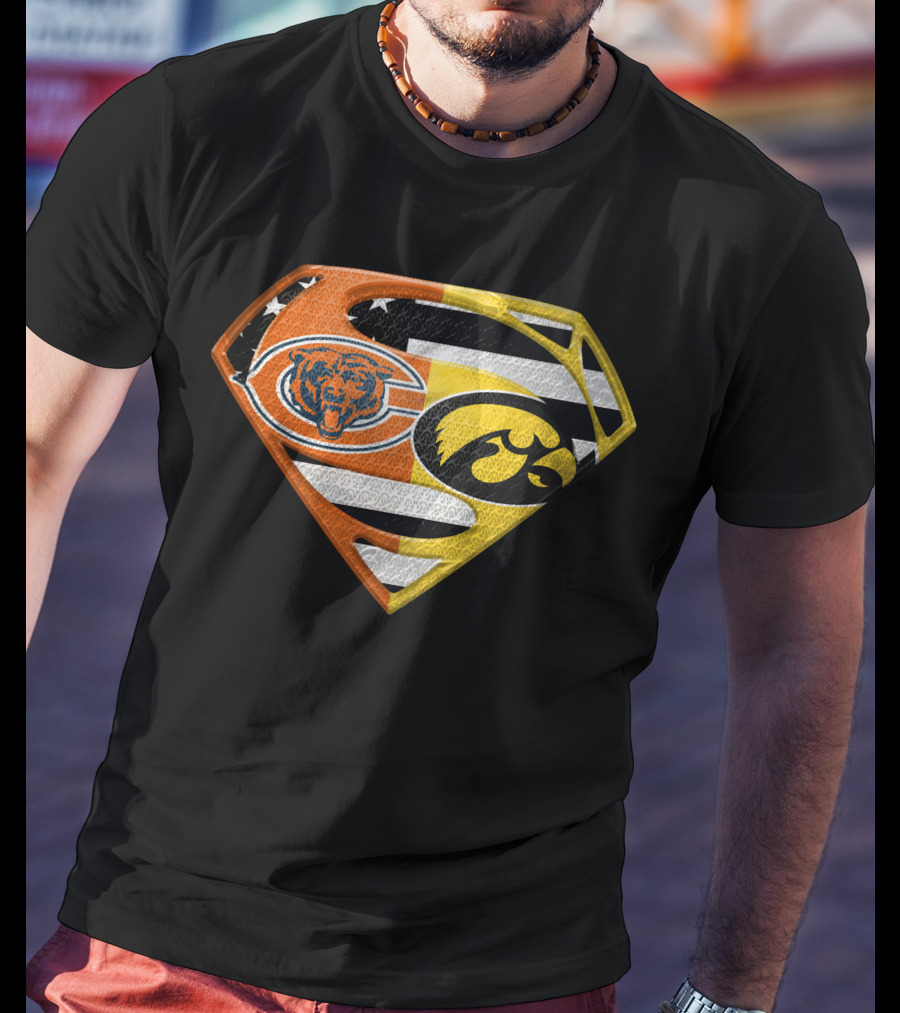 Chicago Bears Iowa Hawkeyes Superman Logo Spm T-Shirt