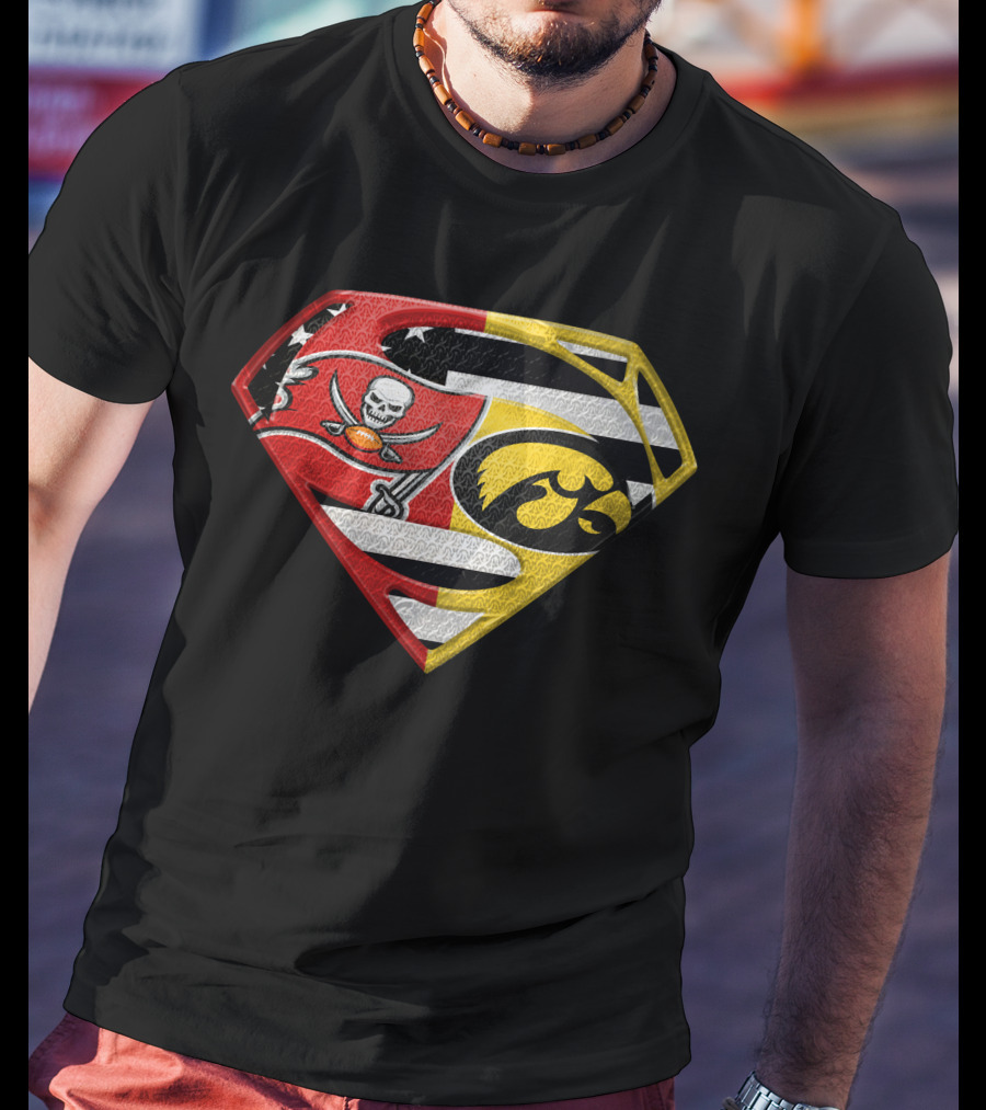 Tampa Bay Buccaneers Iowa Hawkeyes Superman T-Shirt