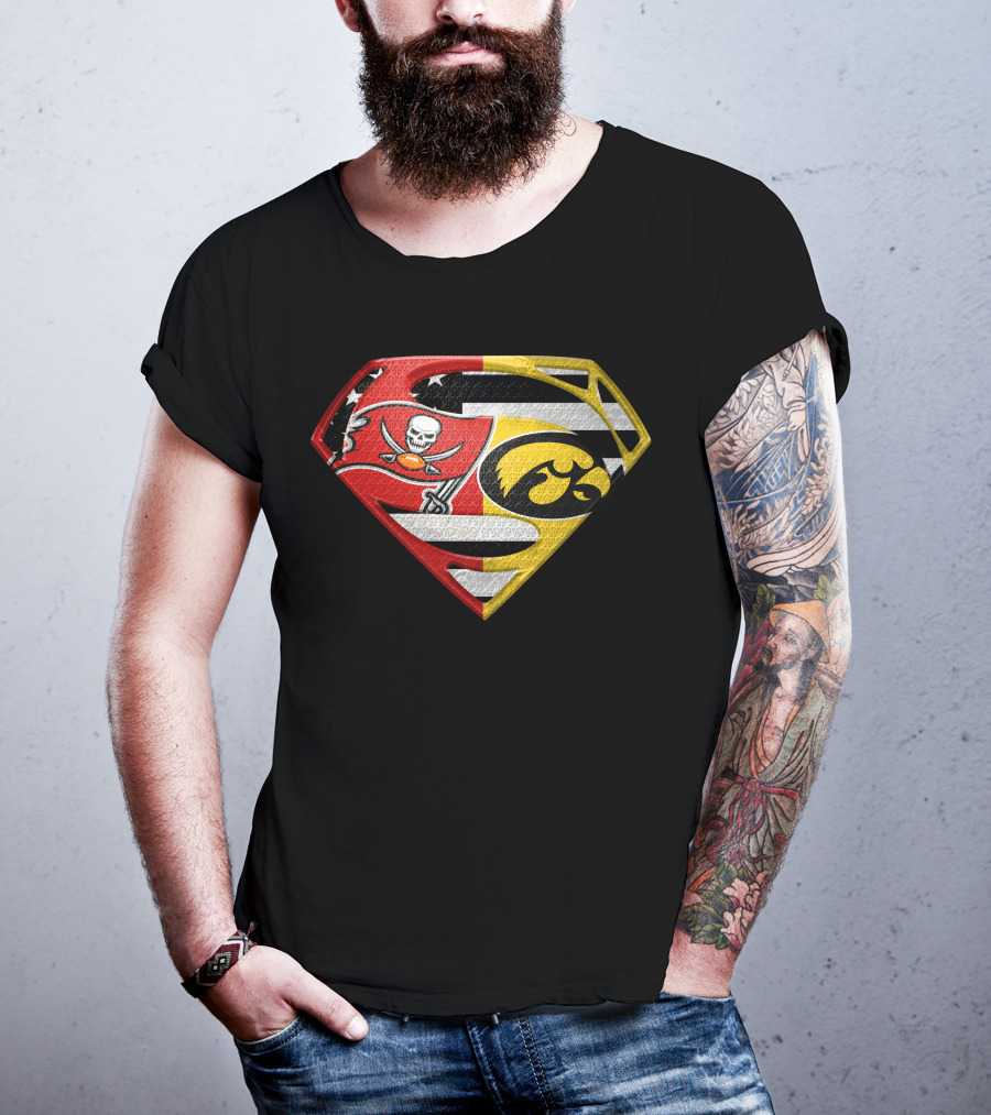 Tampa Bay Buccaneers Iowa Hawkeyes Superman T-Shirt