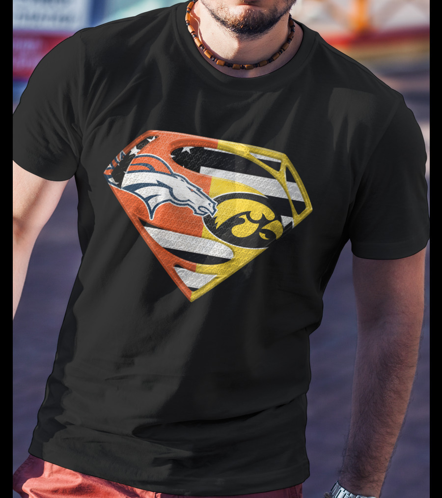 Superman Broncos Hawkeyes Logo Fusion On Spm T-Shirt
