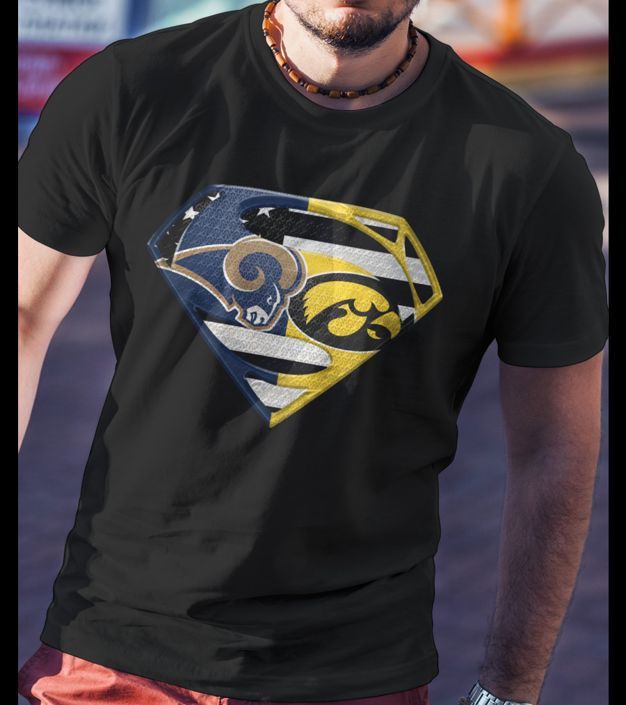 Los Angeles Rams Iowa Hawkeyes Superhero Mashup Spm T-Shirt