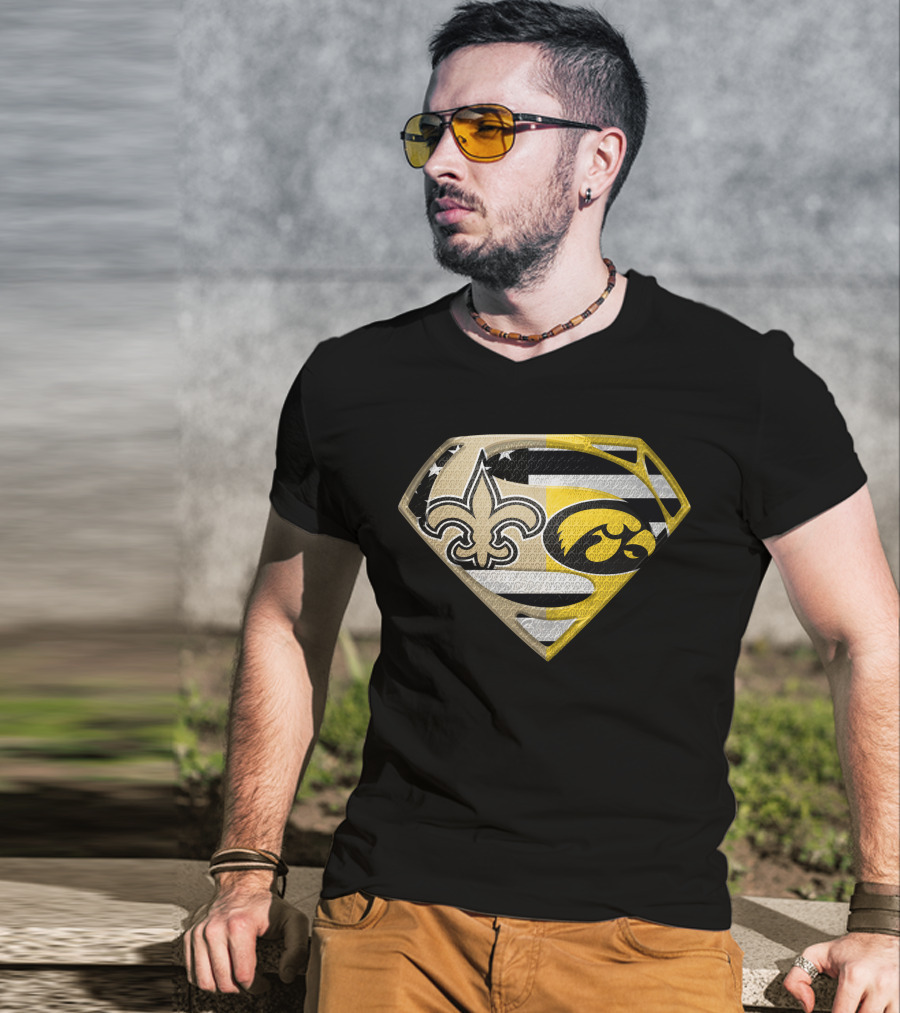 New Orleans Saints Iowa Hawkeyes Super Shield Spm T-Shirt