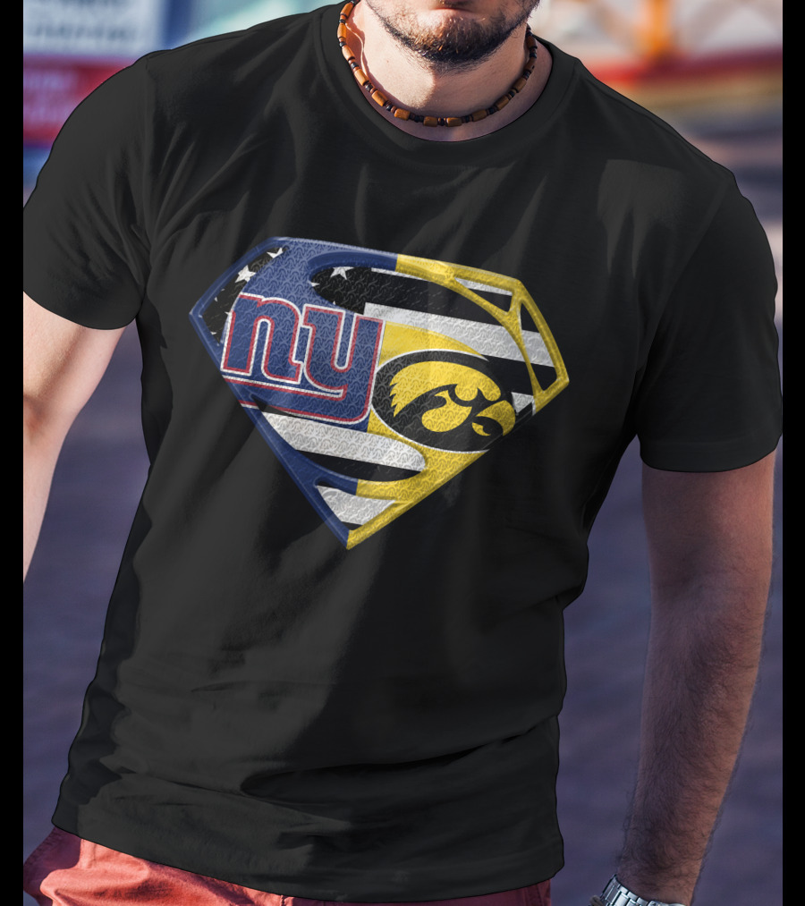 New York Giants Iowa Hawkeyes Superhero T-Shirt