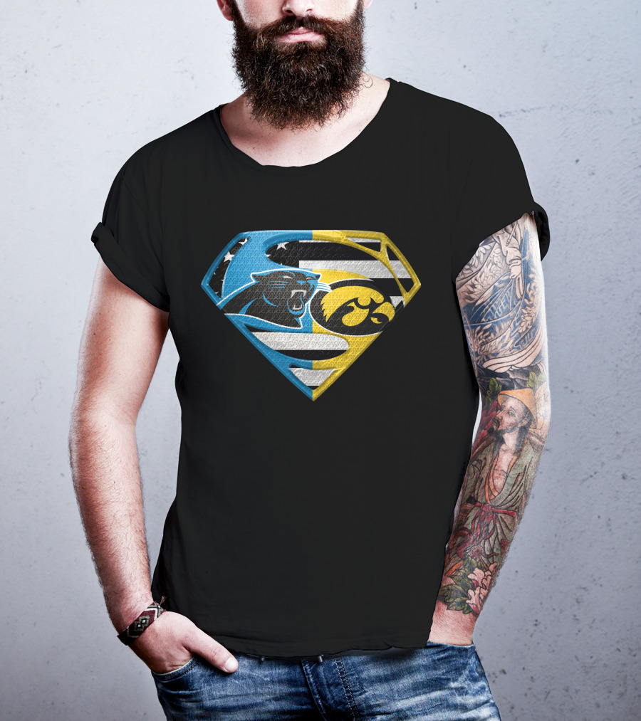 Superman Panthers Hawkeyes Mashup Logo Spm T-Shirt